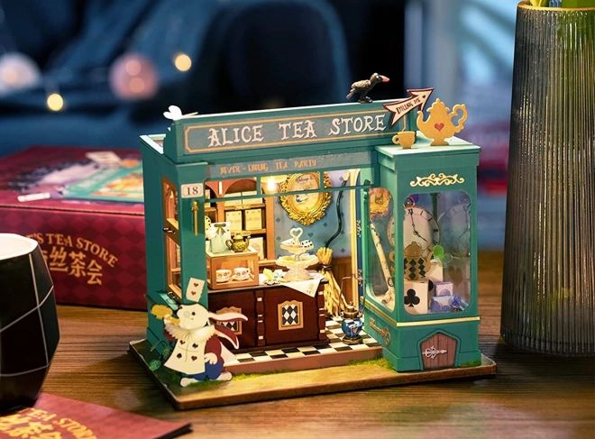 Robotime Rolife DIY Haus: Alices Teeladen mit LED Beleuchtung