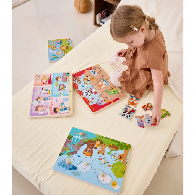 Puzzle VIGA animaux jouant