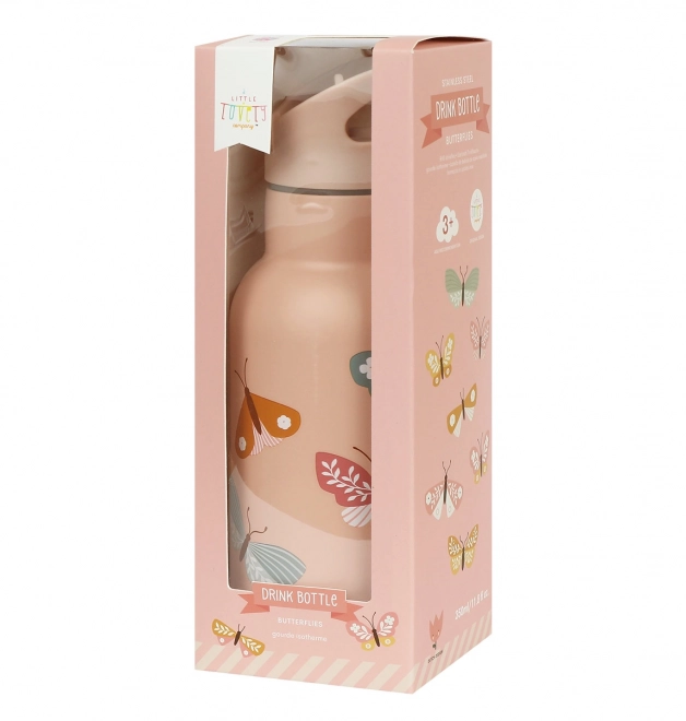 A Little Lovely Company Stainless steel drinking bottle 500 ml – Butterfly