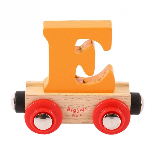 Houten wagon Bigjigs Rail met letter E