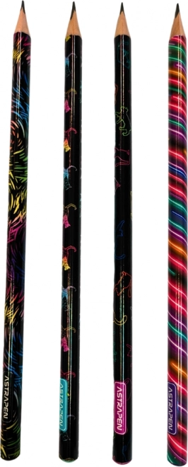 ASTRA triangular HB pencil with eraser neon
