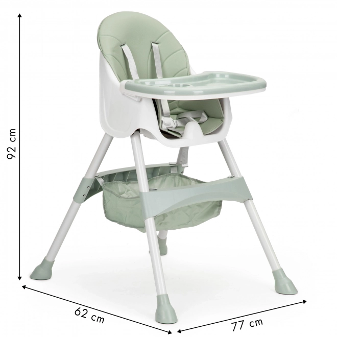 Chaise haute 2en1 avec harnais 5 points ECOTOYS Azure