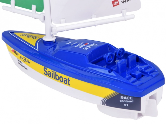 Buntes Wasserboot Segelboot mit Batterien ZA5234 – Blau