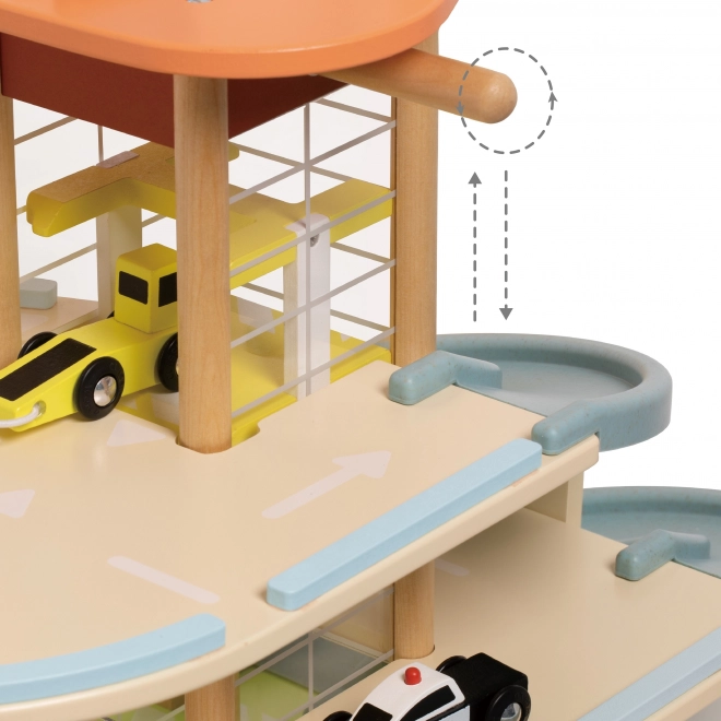 Houten drie verdiepingen tellende garage XL met lift Eko Strefa van Classic World
