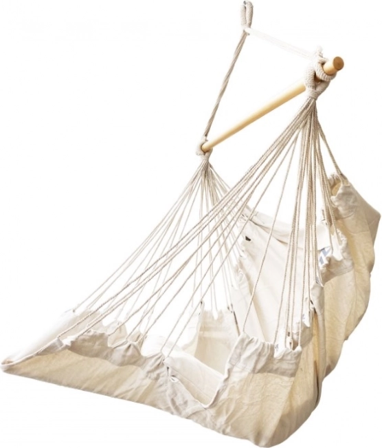 Brazilian Hanging Chair with Footrest 130 cm Beige