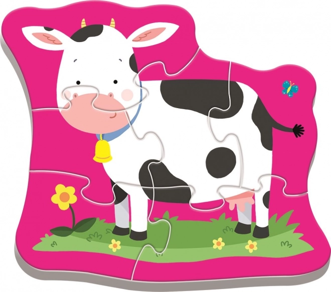 TREFL Baby puzzel Dieren op de boerderij 4-in-1 (3,4,5,6 stukjes)