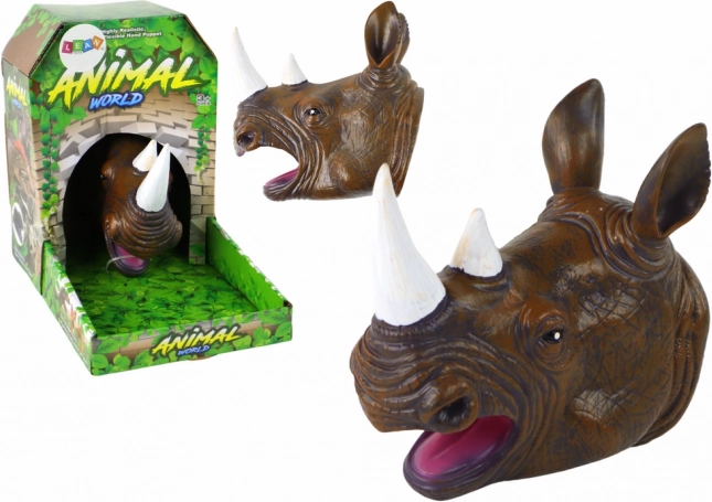 Braune Plüsch-Handpuppe Nashorn