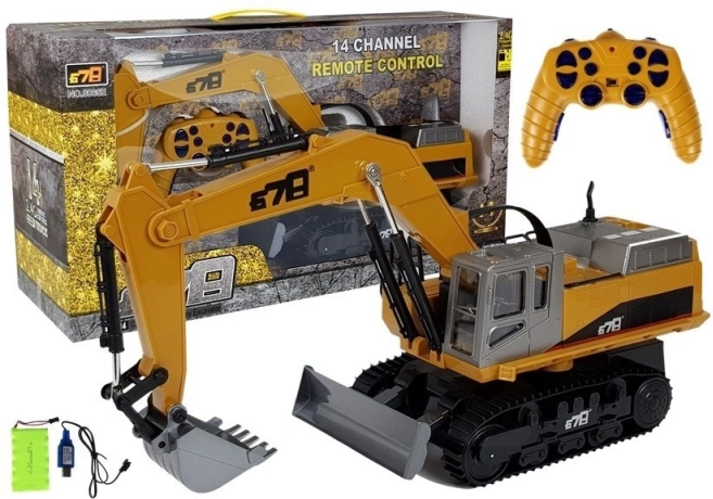 RC rupsgraver met afstandsbediening 2.4G, geel