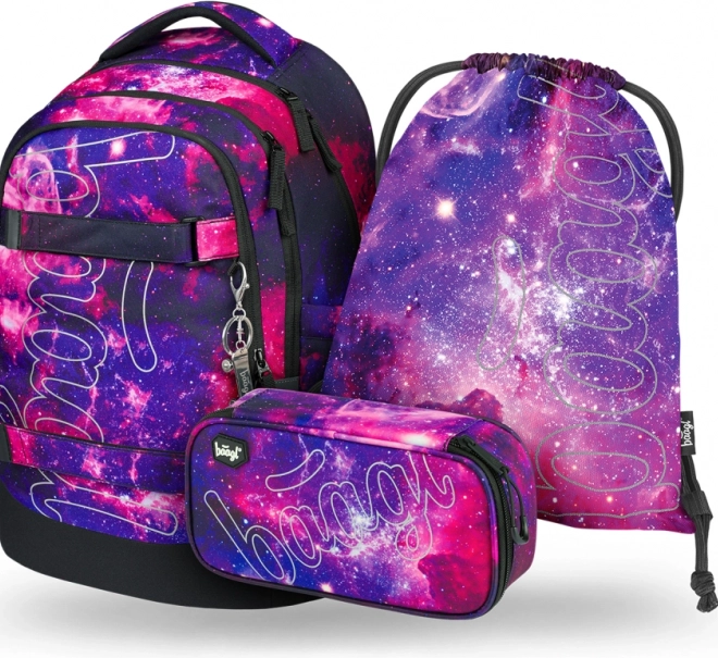 School Set Baagl Galaxy: Backpack, Pencil Case, Bag