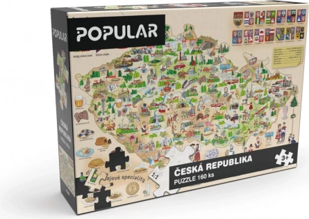Puzzlekarte der Tschechischen Republik, 160 Teile