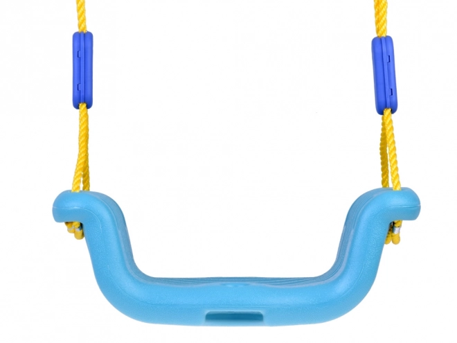 Kleurige kinderschommel met rugleuning en barrière