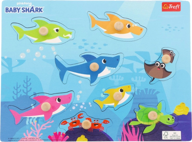 Houten puzzel Baby Shark – 8 stukjes