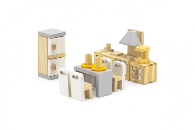 Houten keuken en eetkamer