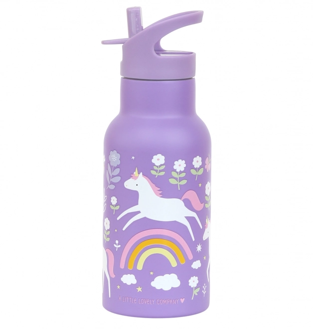 A Little Lovely Company - roestvrijstalen fles 350 ml - Eenhoorns en Regenboog
