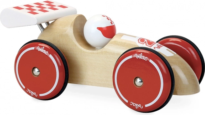Wooden Racing Car XL with White Wing
