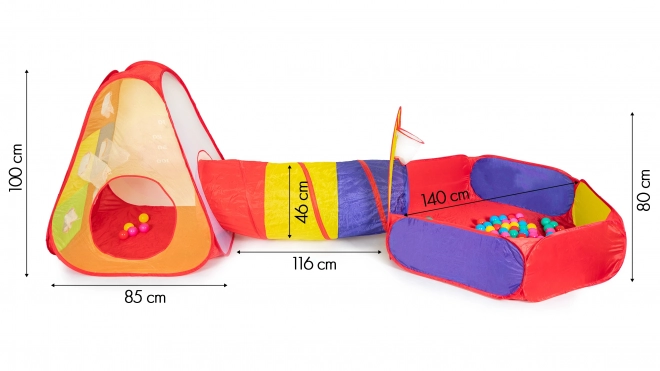 Tent met tunnel en ballen