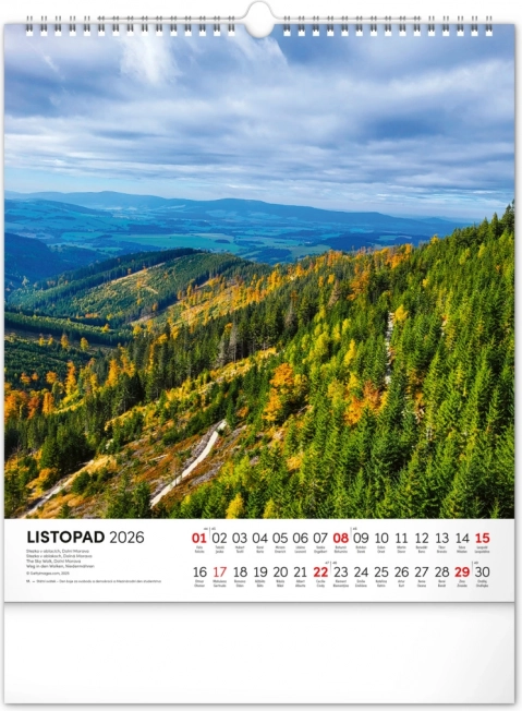 Wandkalender Spaziergänge durch die mährische Landschaft 2026