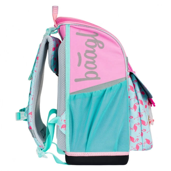 BAAGL SET 3 Zippy Flamingo: schooltas, etui, zak