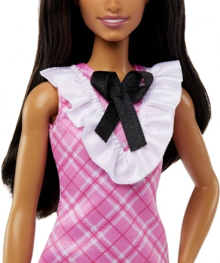 Trendy pink checkered dress