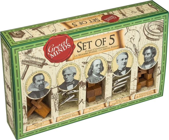 PROFESSOR PUZZLE set van 5 puzzels Great Minds