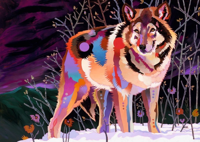 Puzzle Loup nocturne 1000 pièces