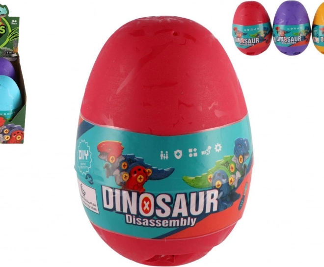 Dinosaurus schroefbaar in ei plastic 15 cm