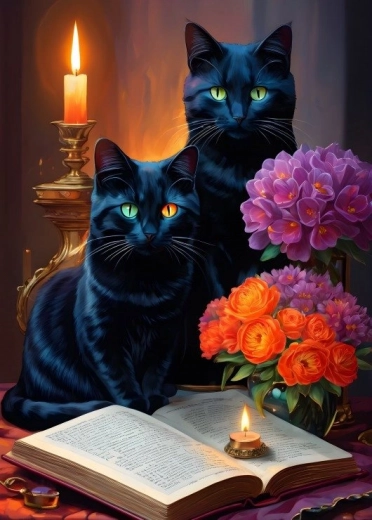 Puzzel Zwarte Katten 500 Stukjes