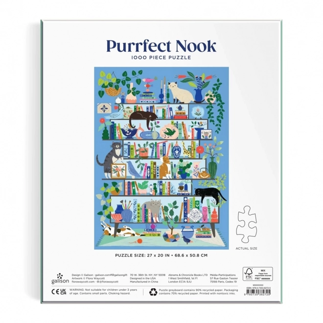 Galison Puzzel Kattenbibliotheek 1000 stukjes