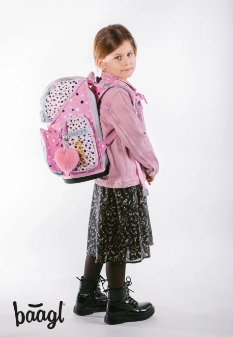 Schoolset BAAGL Safari: Ergonomische rugzak, etui, zak, mappen, doos