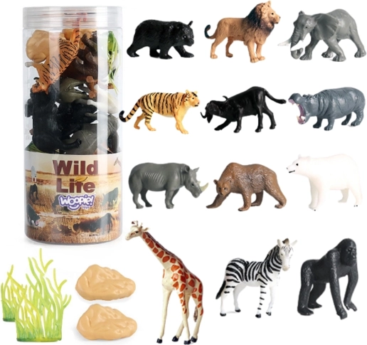 Woopie set of wild animal figures 16 pcs