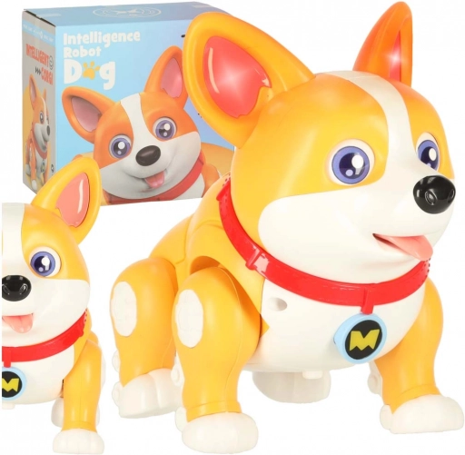 Interactive robotic dog Corgi with light-up ears and music