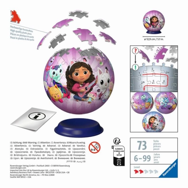 3D Puzzleball Gábis Zauberhaus 72 Teile