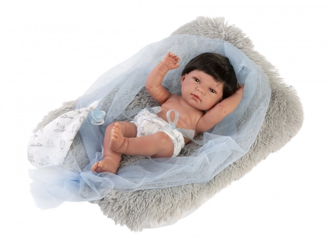 Realistische Babypuppe Llorens New Born Junge mit kompletten Vinylkörper 40 cm