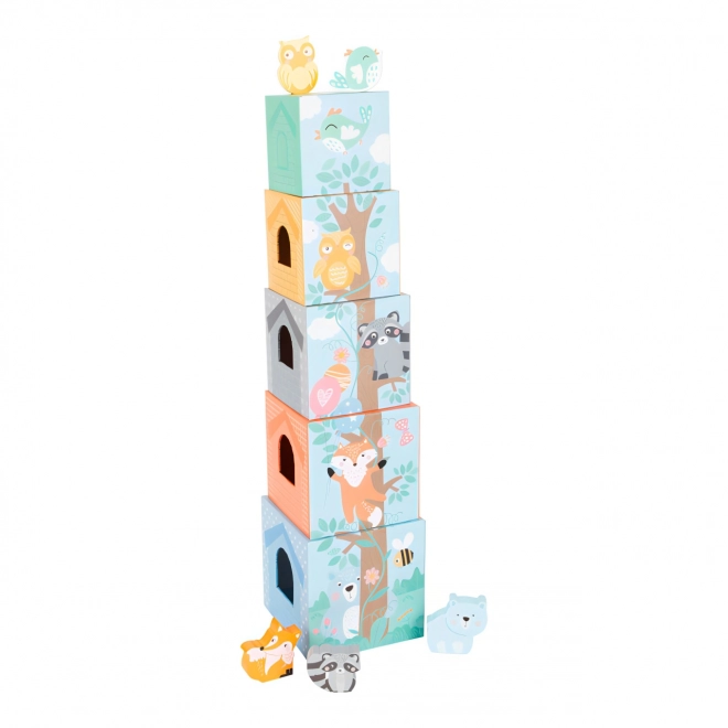 Small Foot Stapeltoren pastel met dieren
