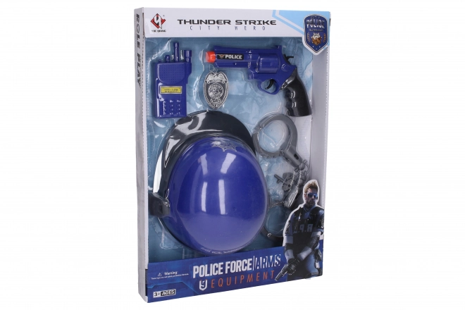 Ensemble policier avec casque 26 x 22 cm