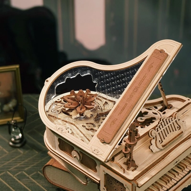RoboTime 3D Houten mechanische puzzel Magische piano (elektrische aandrijving)