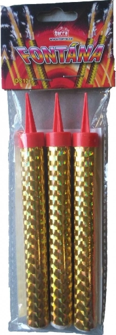 Fontaine de fête dorée 12 cm, 3 pcs