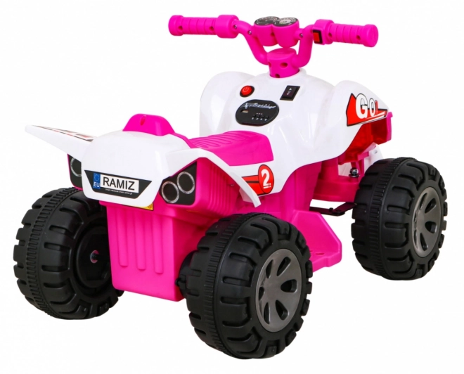 Snelle kinderaccu vierwieler geel – Roze