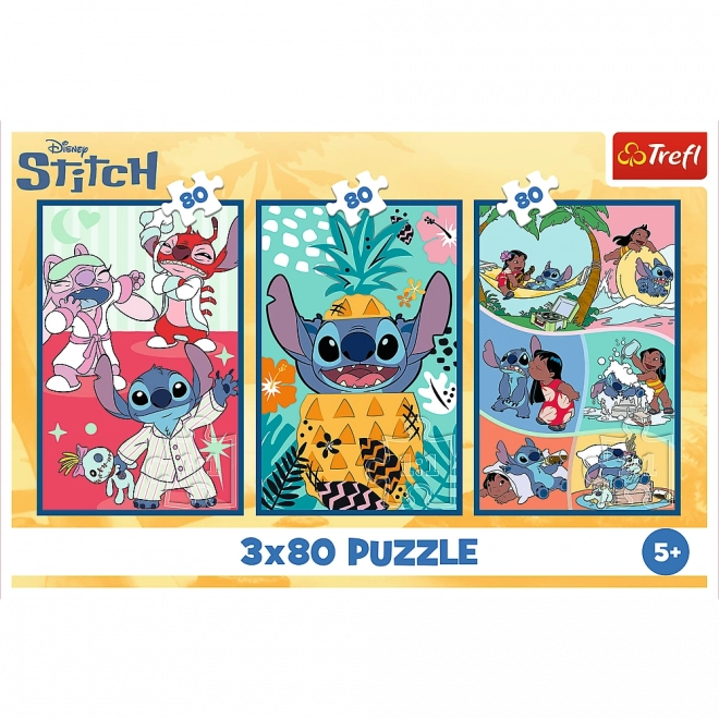 Puzzel Lilo & Stitch: Drie Puzzels in Eén - Stitch 3x80 Stukken