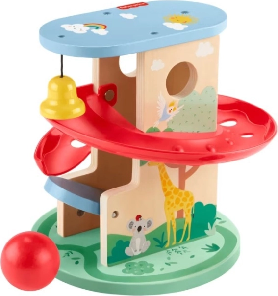 Houten knikkerbaan huisje
