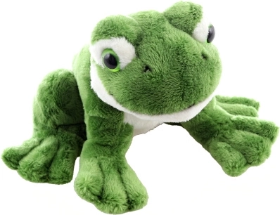 Grenouille en peluche avec son
