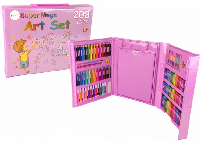 Kunstzinnige set roze koffers 208 stuks