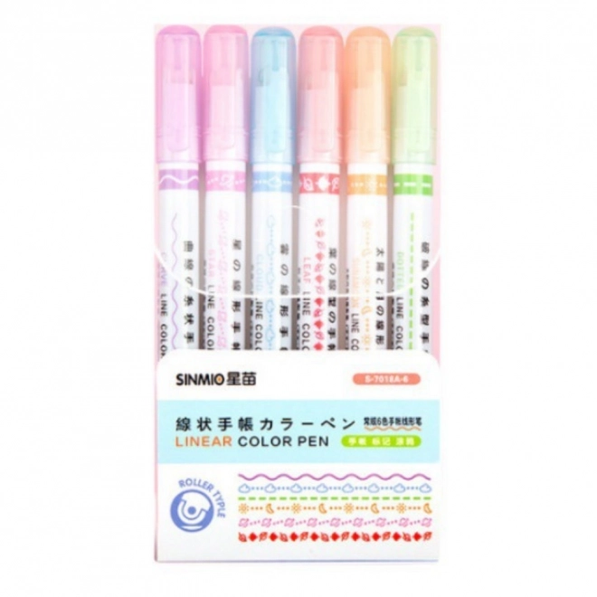 Bunte Ziermuster-Marker Set 6er