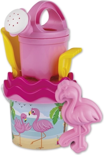 Zandset met flamingo en gieter – klein