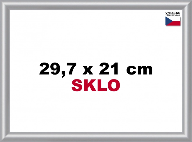 Silberner Kunststoffrahmen für A4