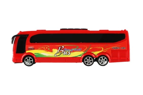 Plastic autobus 25cm met wrijvingsaandrijving in doosje