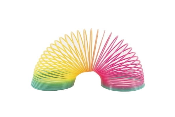 Regenboog springveer - 6,5 cm