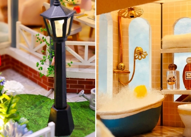 Negentien miniatuur huisje Huis gekleurde glazuur