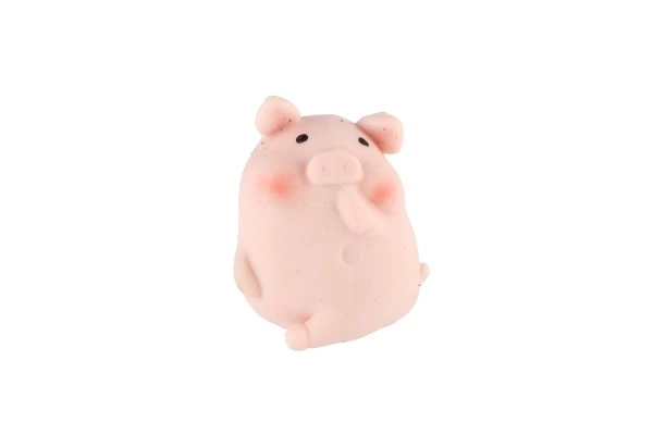 Varken/varkentje anti-stress knijpfiguurtje siliconen 6cm 4 varianten 24 stuks in doos