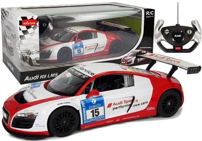 Rastar Audi R8 LMS remote controlled car 1:14 white-red